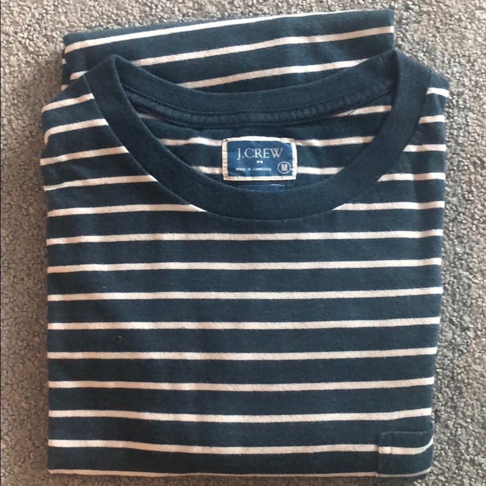 Blue striped J Crew t-shirt